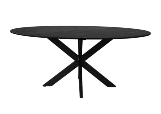 HSM Collection-Ovale Eettafel-180x100x76-Zwart-Marmer/Metaal (SI-TOVB180)