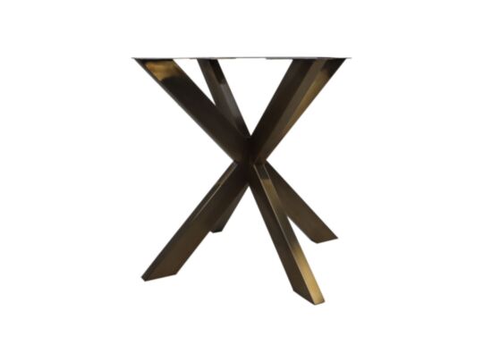 HSM Collection-Tafelpoot Model X S/2-80x80x72 (4x8)-Goud-Metaal (AAO-XLEG80)