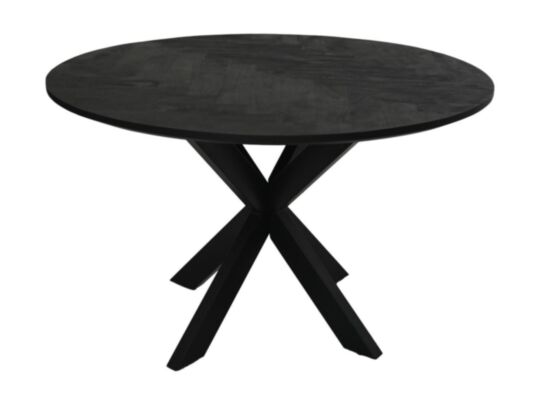 HSM Collection-Ronde Eettafel Mozaiek-100x100x77-Zwart-Mango/Metaal (BC-MTR100)
