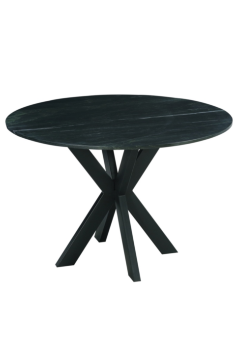 HSM Collection-Ronde Eettafel Marmer-90x90x77-Zwart-Marmer/Metaal (SI-TRDB90)