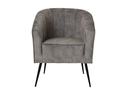 HSM Collection-Eetkamerstoel Chester-60x63x83-Dolfijn Grijs/Zwart-Stof/Metaal (MYAD6252LG)