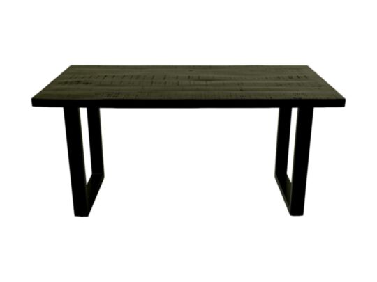 HSM Collection-Rechthoekige Eettafel Melbourne-160x90x77-Zwart-Mango/Metaal (BC-DTS160BL)