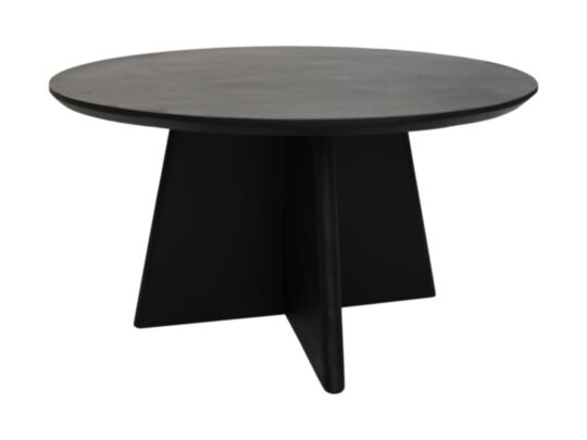 HSM Collection-Ronde Salontafel Kruispoot-80x80x45-Zwart-Mango (CROSS CT-BK)