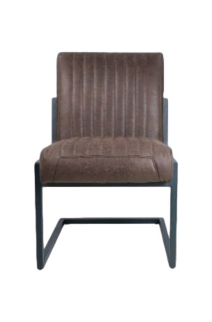 HSM Collection-Eetkamerstoel Texas-55x50x85-Espresso/Grijs-Leder/Metaal (TEXAS YACA)