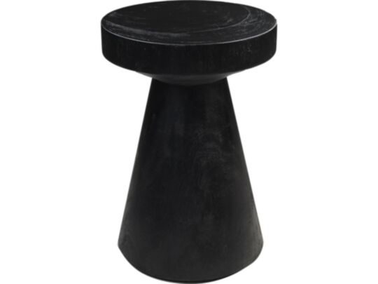 HSM Collection-Ronde Kruk-30x30x43-Zwart-Munggur (AA-FSRHD)
