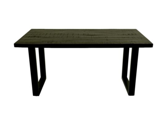 HSM Collection-Rechthoekige Eettafel Melbourne-180x90x77-Zwart-Mango/Metaal (BC-DTS180BL)