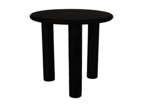 HSM Collection-Ronde Bijzettafel Pillar-50x50x45-Zwart-Mango (PILLAR ST-BK)