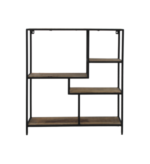Decoratierek Levels - 70x20x80 - Naturel/zwart - Mangohout/metaal (5008)