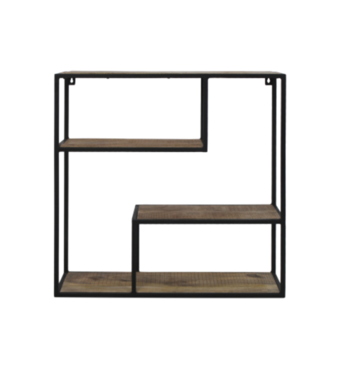 Wandrek Levels - 65x20x65 - Naturel/zwart - Mangohout/metaal (5009)