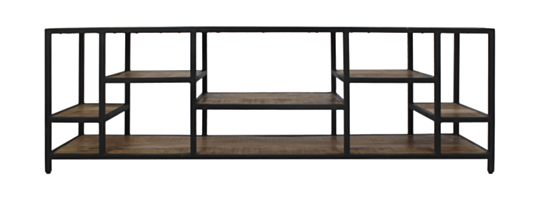 TV-Meubel Levels - 170x38x55 - Naturel/zwart - Mangohout/metaal (5012)