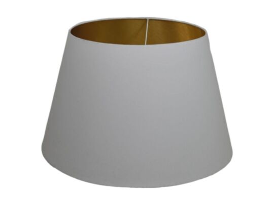 HSM Collection-Ronde Lampenkap Conisch-ø35-ø52x32-Wit/Goud-Katoen (AL-LSC52W)
