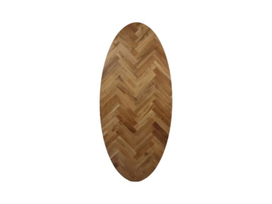 HSM Collection-Ovaal Tafelblad Fishbone-200x100x4-Naturel-Eiken (TTF-OV200A)