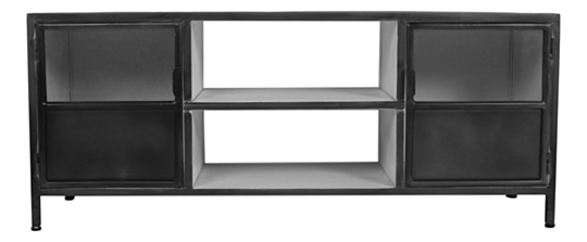 TV-Meubel Bronx - 130x40x55 - Grijs/wit - Metaal (8002)