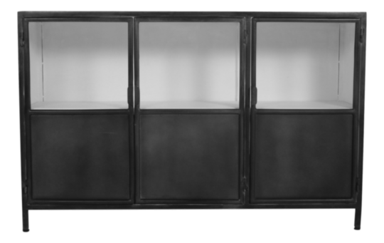 Dressoir Bronx - 130x36x85 - Grijs/wit - Metaal (8003)