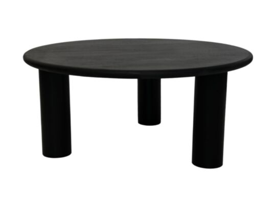 HSM Collection-Ronde Salontafel Pillar-80x80x35-Zwart-Mango (PILLAR CT-BK)
