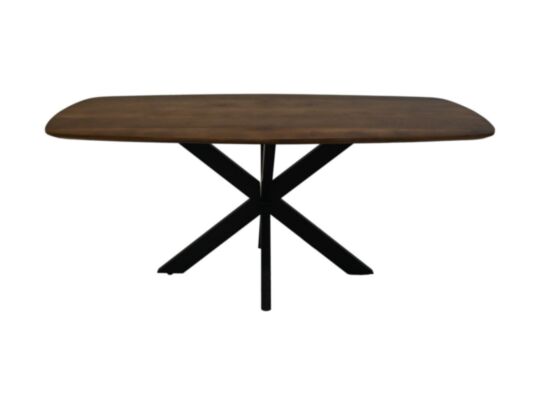 HSM Collection-Danish Eettafel-220x110x76-Naturel/Zwart-Mango/Metaal (BC-1133-220)