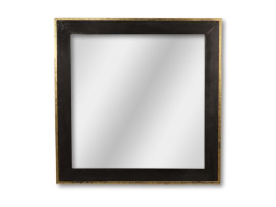 Wandspiegel - 90x90 - Goud/zwart - Teak (AAO-1930GB)
