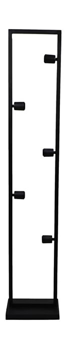 Vloerlamp open frame 5-lichts - 30x20x158 - Gepoedercoat zwart - Metaal (AAO-2125)