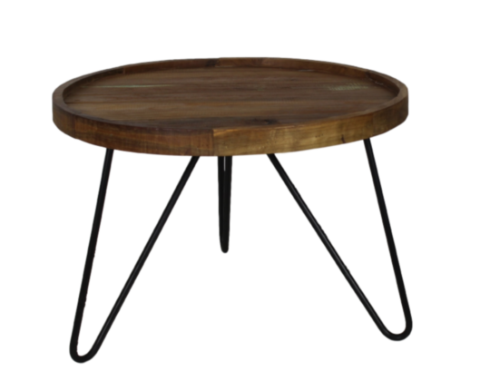 Salontafel met hairpin poten - ø60 cm - naturel wax (AJCTT60)