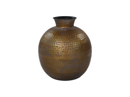 Vaas Padua Large - ø40x45 - Messing antiek goud/grijs - Metaal (AL-30111)