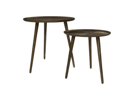 Bijzettafels Rond - ø50x50/ø40x40 - Goud - Aluminium/Ijzer (AL-30162)
