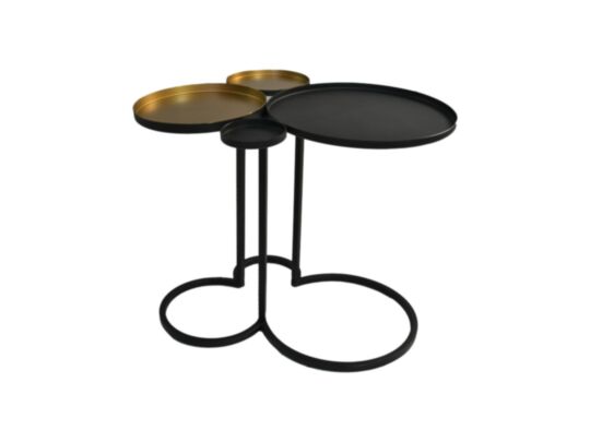 Bijzettafel - 61x53x50 - Goud/zwart - Ijzer (AL-30684)