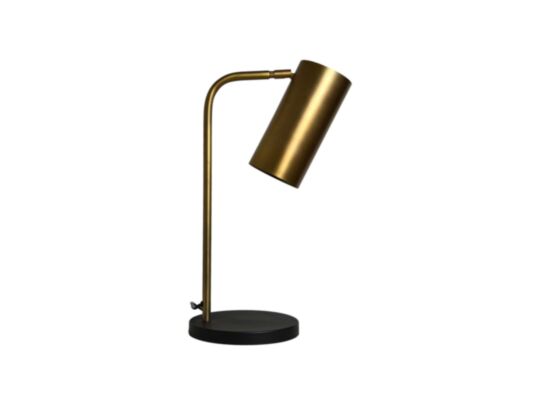 Tafellamp met cillinder - 30x20x50 - Goud/zwart - Metaal (AL-30750)