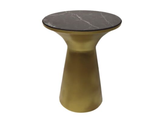 Bijzettafel marmer - ø40x50 - Zwart/goud - Marmer/ijzer (AL-30753BK)