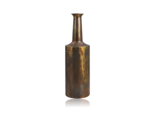 Vaas Bergamo small - ø17x55 - Messing antiek goud - Metaal (AL-FV165A)
