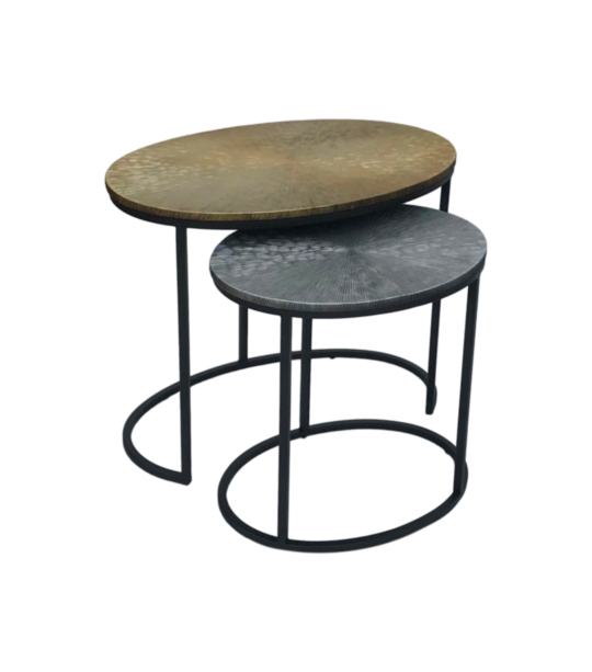 Salontafel Fletcher Ovaal - ø55/ø40 - Aluminium/Ijzer - Zilver/Goud/Grijs (AL-OST55)