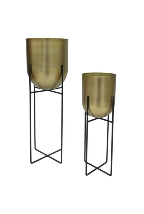 Plantenstandaard set Fletcher - ø22x61/ø17x46 - Goud/zwart - Ijzer (AL-PS61)