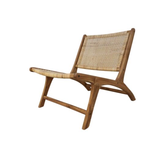 Loungestoel - teak/rotan (AM-RCNT)