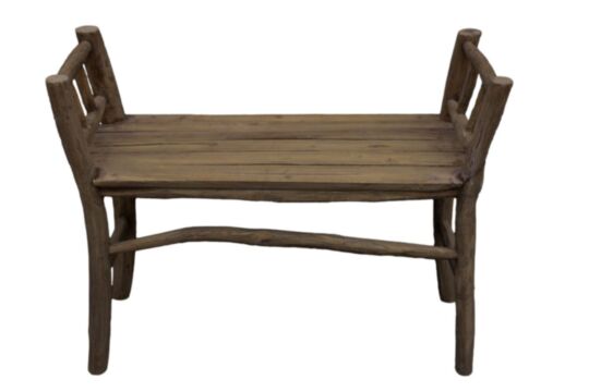 Decoratieve bank Pank - 80x30x64 - Antiek - Teak (AM PB)
