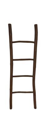 Decoratieve ladder Pank - 50x6x150 - Antiek - Teak (AM PT)