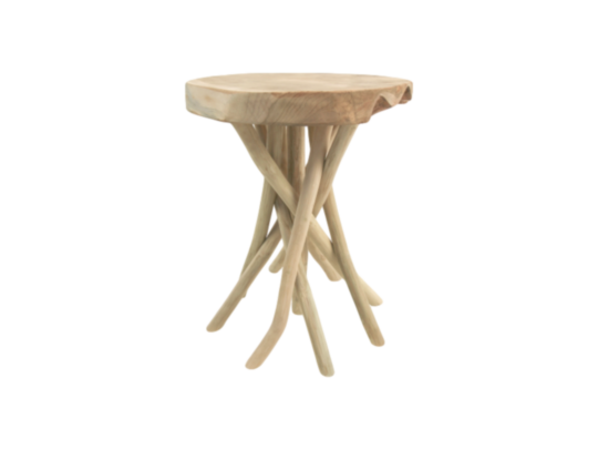 Kruk Branch - ø35 cm - licht teakhout (AMBRANCH)