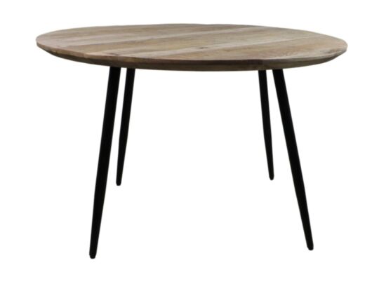 Ronde eettafel Bern -  ø140x76 - Naturel/zwart - Mangohout/metaal (HSM138)