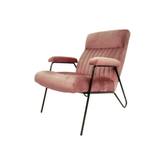 Fauteuil Chicago - 95x69x88 - Koperbruin/zwart - Velours/metaal (ANCHIC-27)