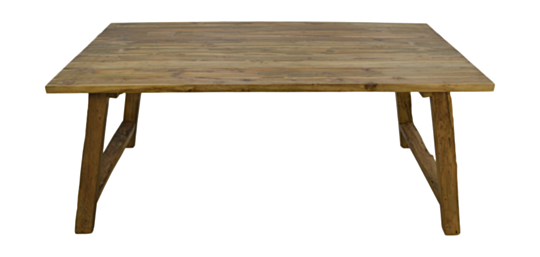 Rechthoekige eettafel Lawas - 220x100x78 - Naturel - Teak (ASH-DT220)