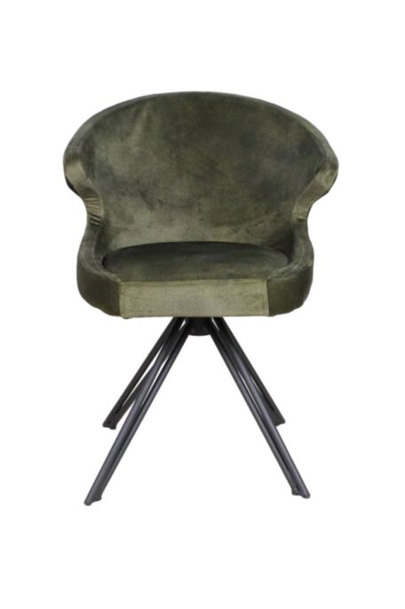 Eetkamerstoel Nashville - 59x60x80 - Jungle groen - Velours/metaal (AVT-02-104)