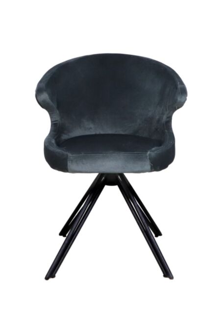 Eetkamerstoel Nashville - 59x60x80 - Antraciet - Velours/metal (AVT-02-620)