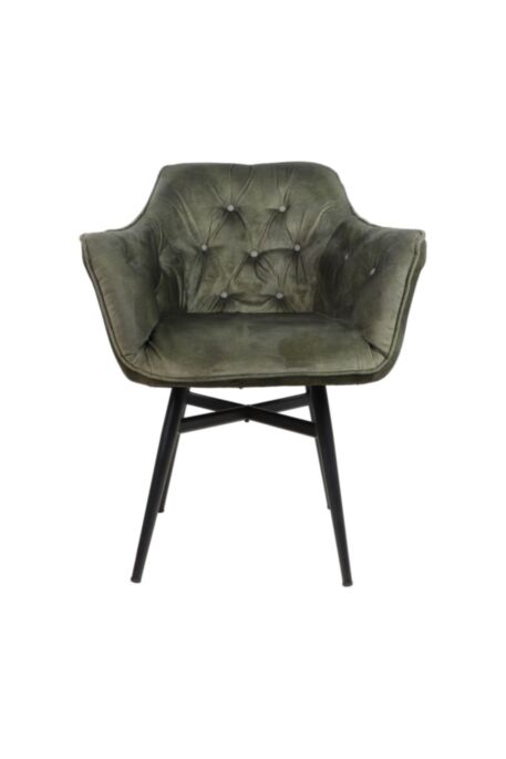 Eetkamerstoel Glendale - 68x61x85 - Jungle Groen - Velours/metaal (AVT-04-104)
