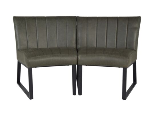 HSM Collection-Eetkamerbank Texas-68x55x88-Groen/Zwart-Leder/Metaal (TXSB-ARBL)