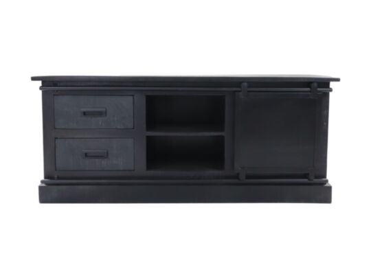 TV-Meubel Melbourne - 130x45x55 - Zwart - Mangohout/metaal (BC-HTV130-BF)