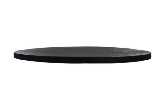 Ovaal salontafelblad - 120x80x4,5 - Zwart - Mangohout (BC-OT120BL)