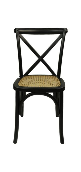 Eetkamerstoel rotan - 48x45x90 - Zwart/naturel - Mahonie/rotan (BJ-CCRB)