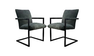Eetkamerstoel Boston - Hunter - Velours/metaal - Set van 2 (BOSTON156-2)
