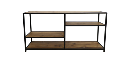 Sidetable Junction met onderplank - oud teak/ijzer (CACN153)