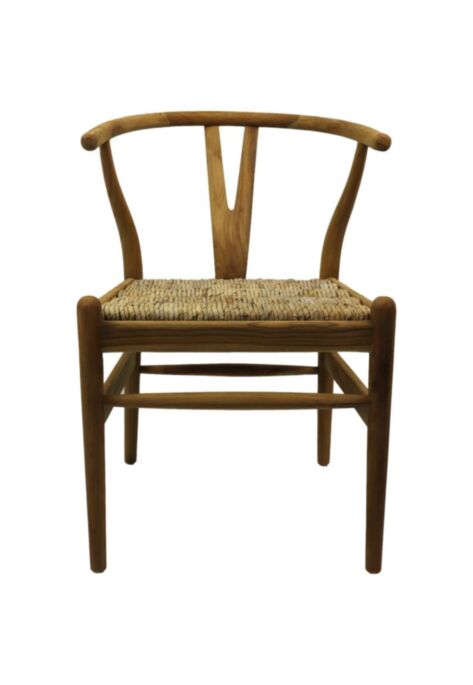 HSM Collection-Eetkamerstoel Delilah-50x41x78-Naturel-Teak/Bananenblad (BJ-WCTN)