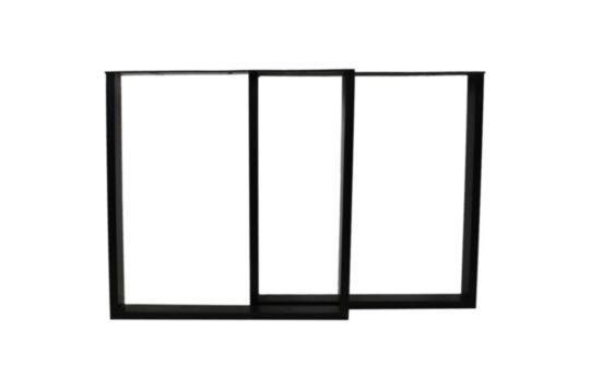 HSM Collection-Tafelpoot Model U S/2-70x10x72 (75x25mm)-Zwart-Metaal (MC-ULEG70)
