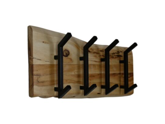 Kapstok Live Edge - 60x13x26 - Naturel - Acaciahout/metaal (CHH-60NA)